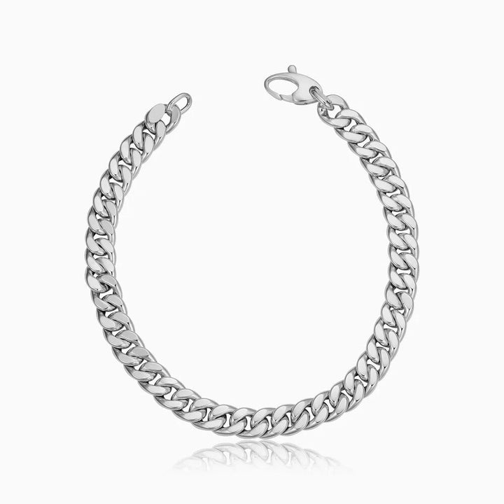Bracelet Cubain en Or Blanc