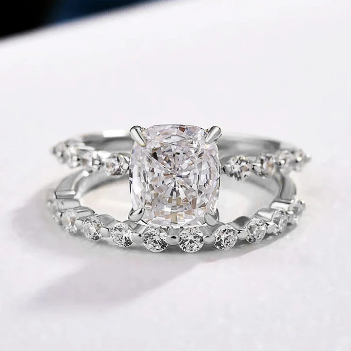 Ensemble de bagues de mariage 2 pièces | Or blanc