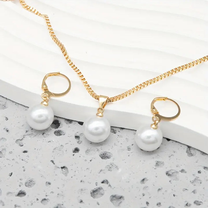 Ensemble de bijoux en perles dorées Grace | Or