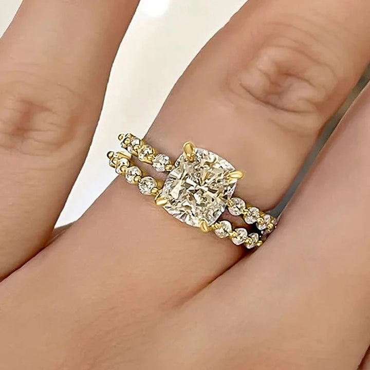 Ensemble de bagues de mariage 2 pièces | Or blanc