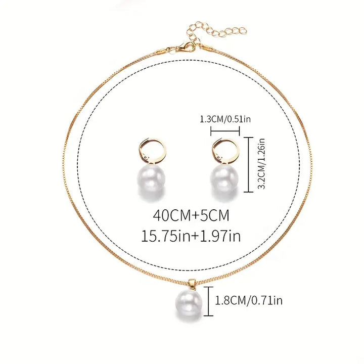 Ensemble de bijoux en perles dorées Grace | Or