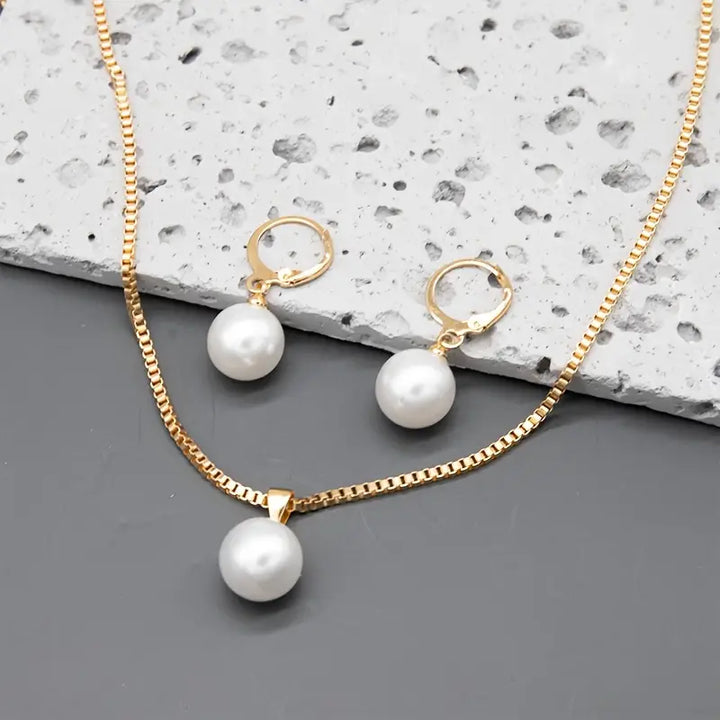 Ensemble de bijoux en perles dorées Grace | Or
