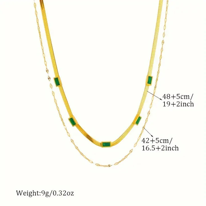 Collier rétro à double couche Sorella Gem | Or