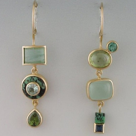 Boucles d'oreilles vertes vintage