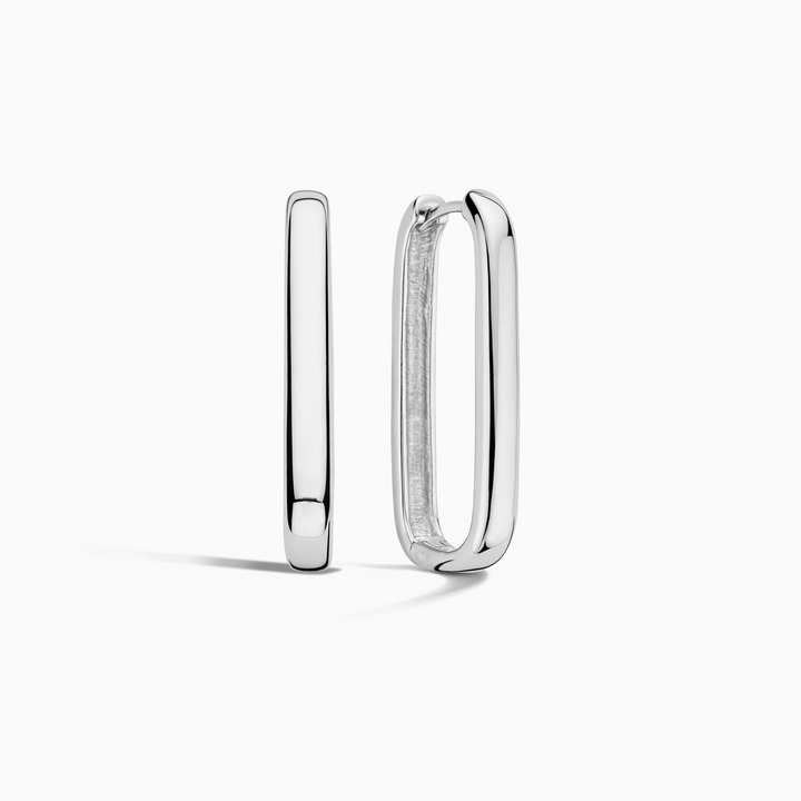Boucles d'oreilles en forme de grande icône | Or blanc