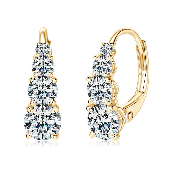 Boucles d'oreilles Carol en quatre pierres | Or