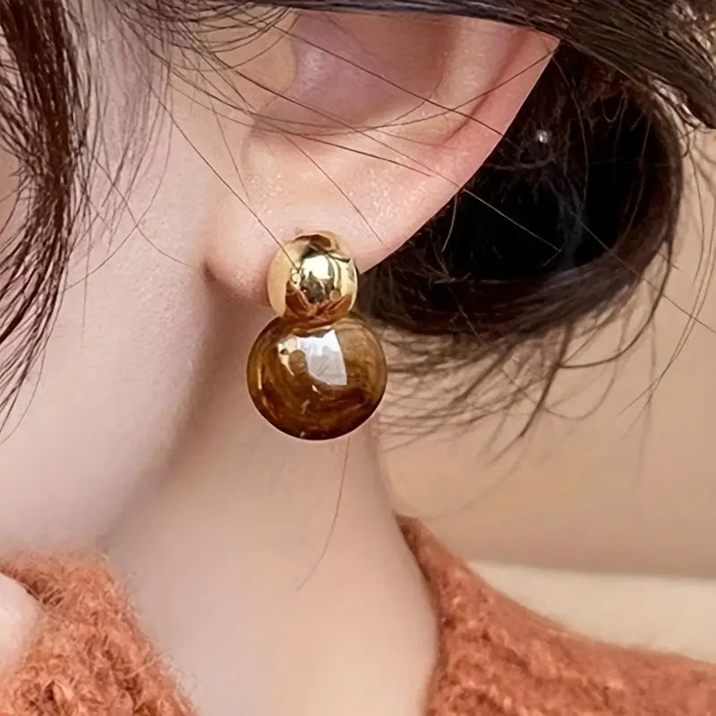 Boucles d'oreilles en goutte d'Aurélie Amber | Or