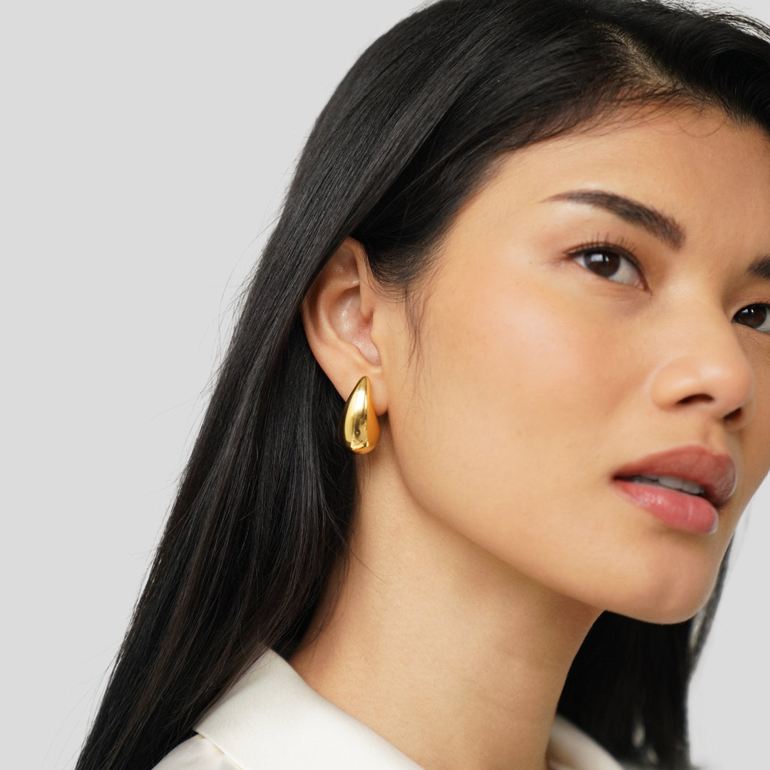 Boucles d'oreilles goutte d'eau en or Ame