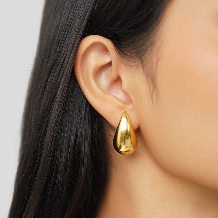 Boucles d'oreilles goutte d'eau en or Ame