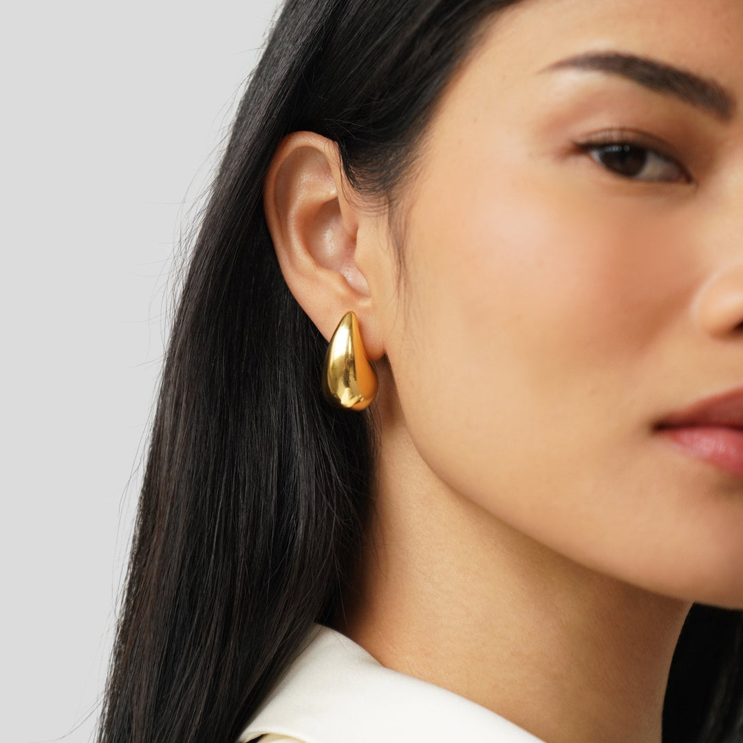 Boucles d'oreilles goutte d'eau en or Ame