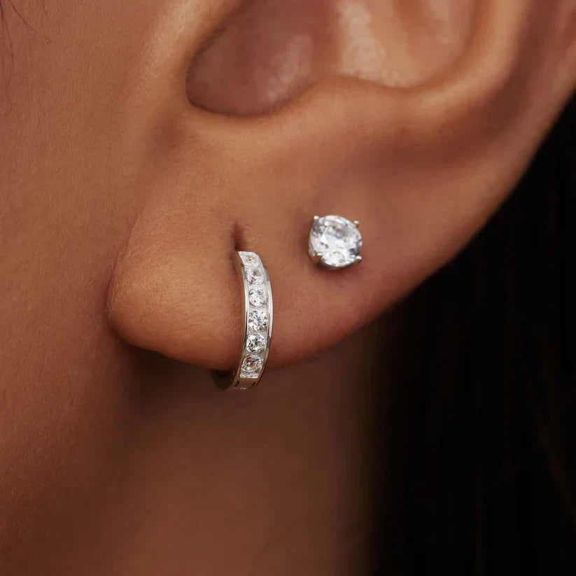 Boucles d'oreilles en pierre Dara Brillane | Or blanc