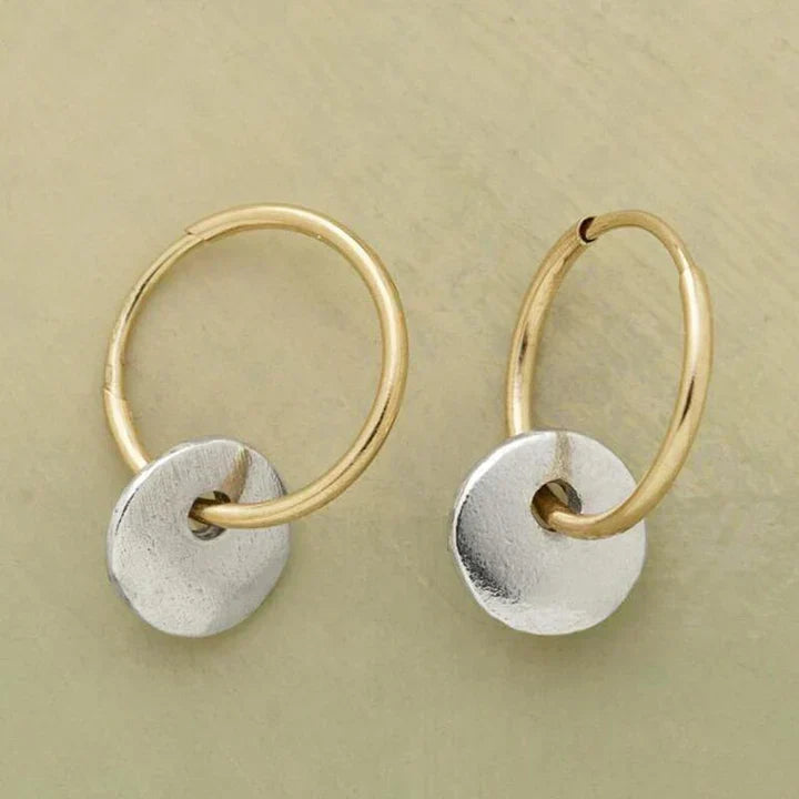 Boucles d'oreilles en or et argent boho fait main