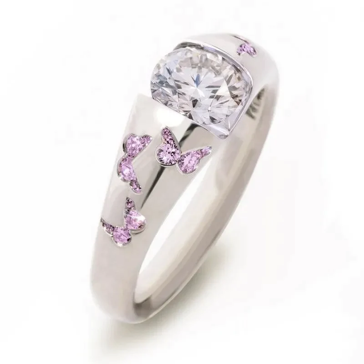 Bague en Zirconia Papillon Violet Vintage