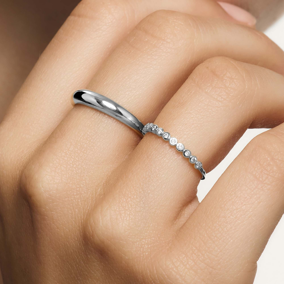 Bague Bulle en Diamant | Or Blanc