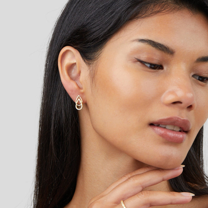 Boucles d'oreilles Lin en forme de goutte
