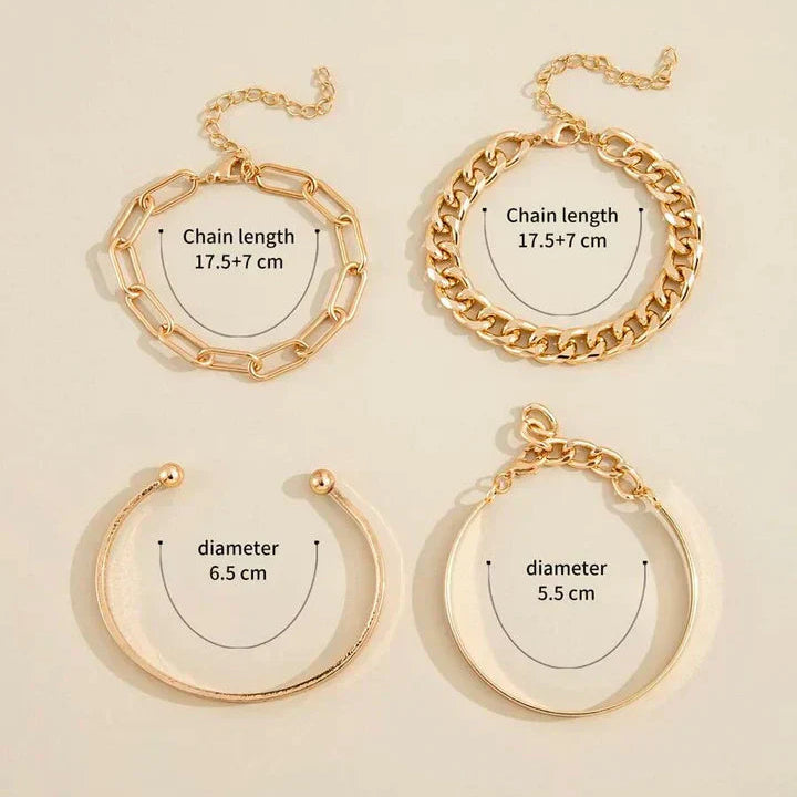 Ensemble de Bracelets Elan Mercer | Or Blanc