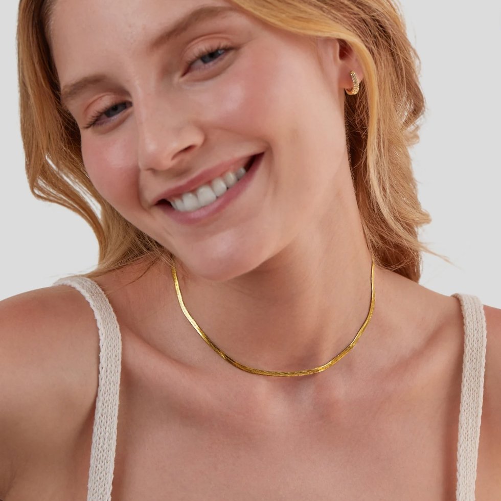 Collier en Chaîne Serpentine en Or