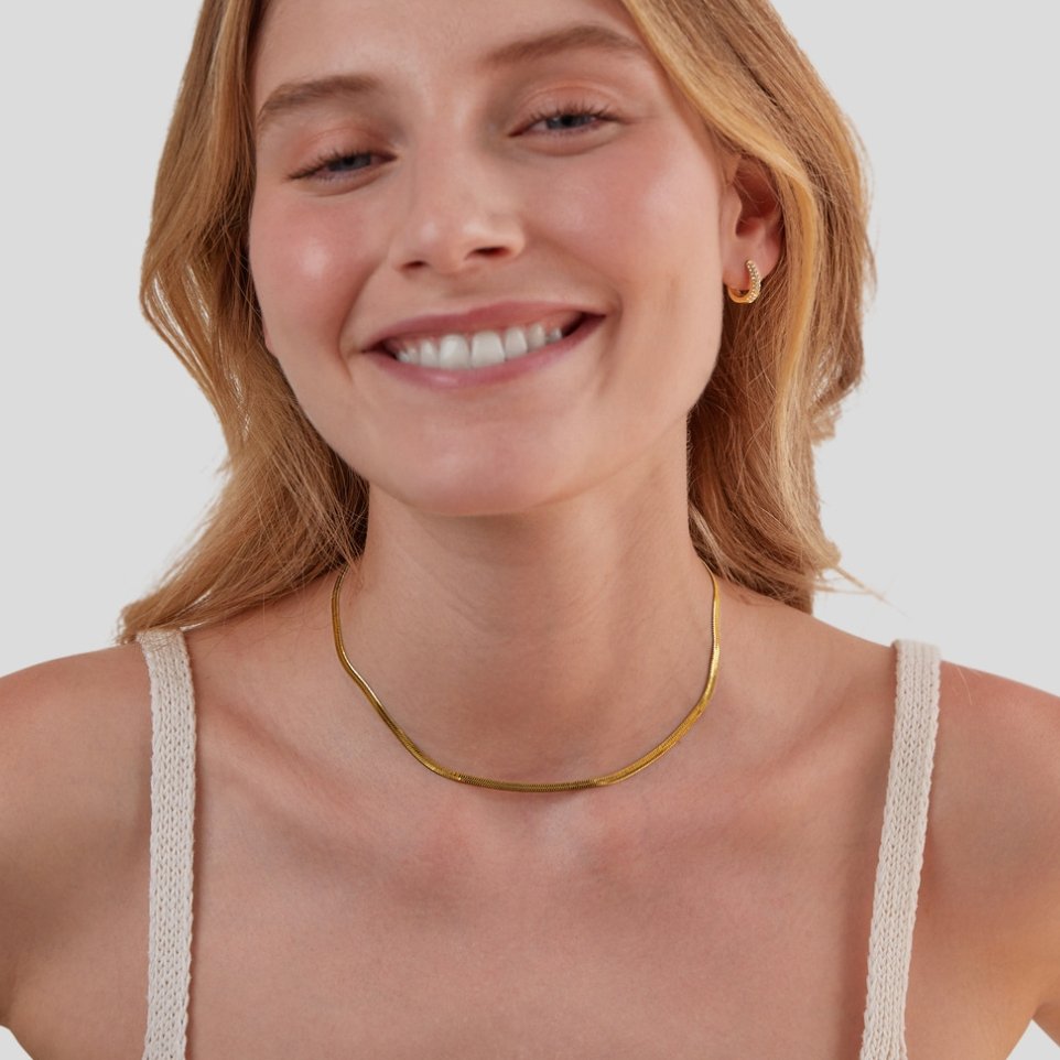 Collier en Chaîne Serpentine en Or