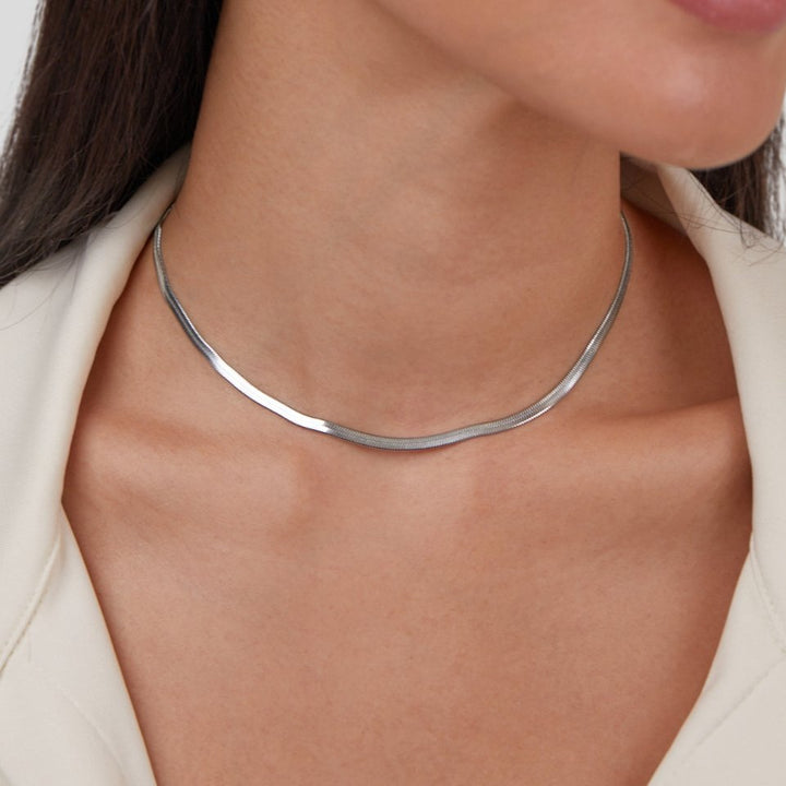 Collier en argent chaîne serpent Sarya