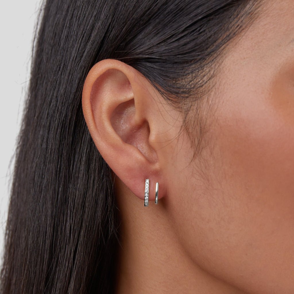 Boucles d'oreilles en argent et en cristal
