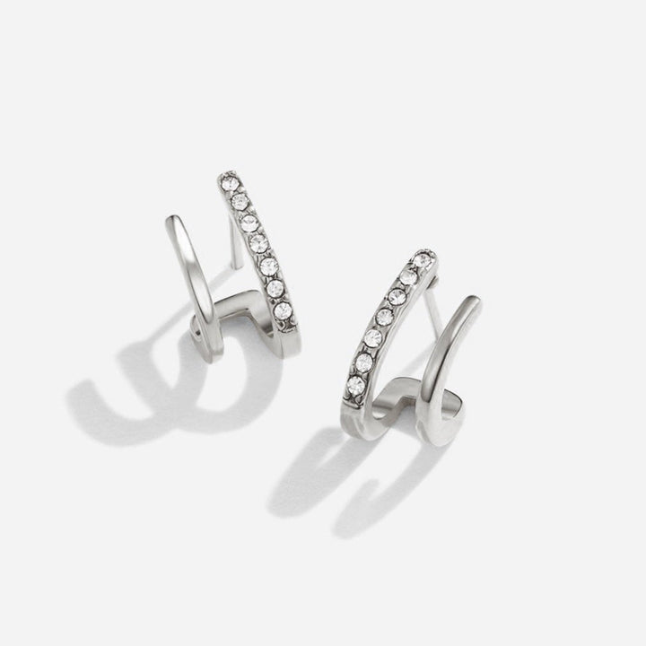 Boucles d'oreilles en argent et en cristal