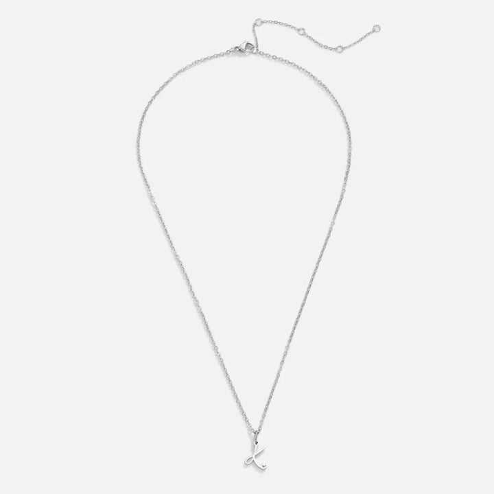 Collier en forme de cœur avec lettre en argent