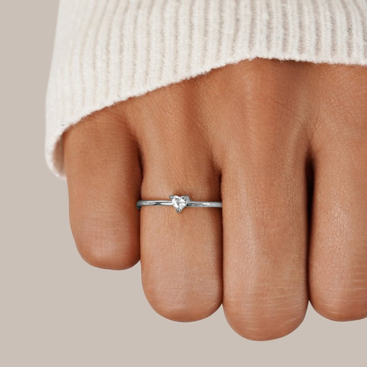 Bague en Cristal en Forme de Cœur 'Petit Amour'