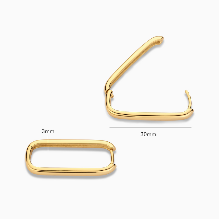 Boucles d'oreilles en forme de grande icône | Or blanc