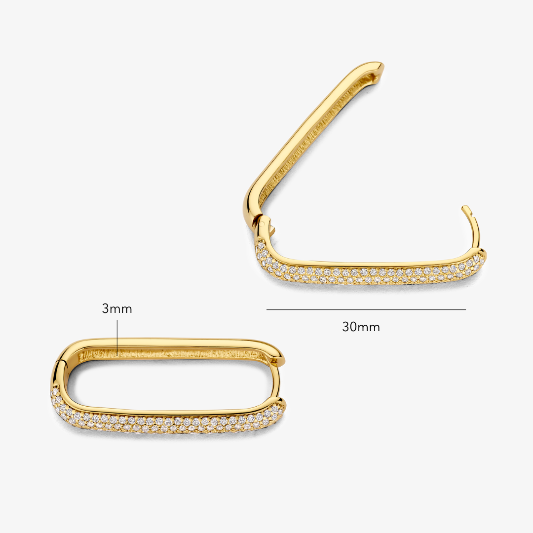 Grandes Boucles d'Oreilles Pavé Iconiques | Or