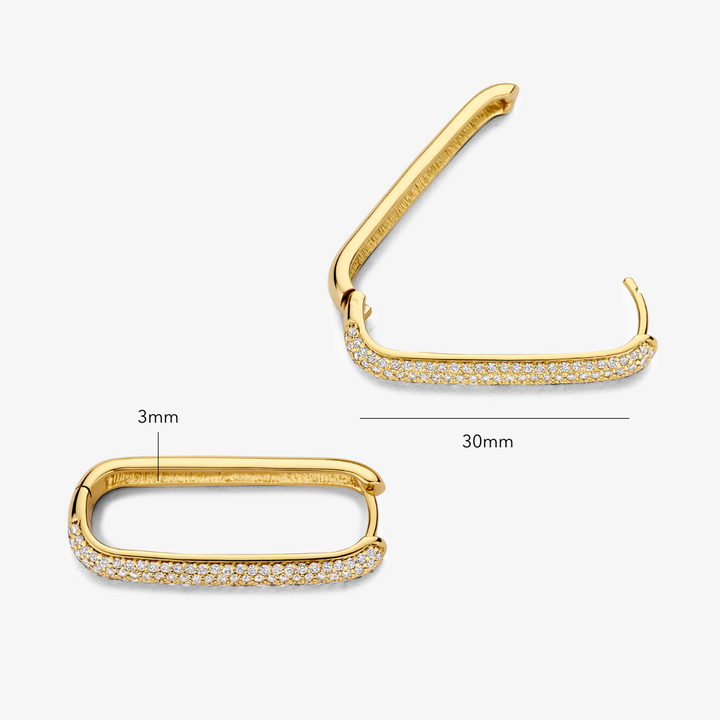 Grandes Boucles d'Oreilles Pavé Iconiques | Or