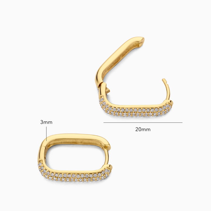 Boucles d'oreilles Pavé Icône | Or Blanc